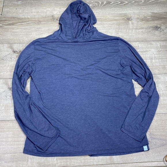 Fair Harbor Hooded Shirt Mens 2XL Blue UPF 50 Sun Hoodie Tencel Blend UV Sport - Picture 1 of 8